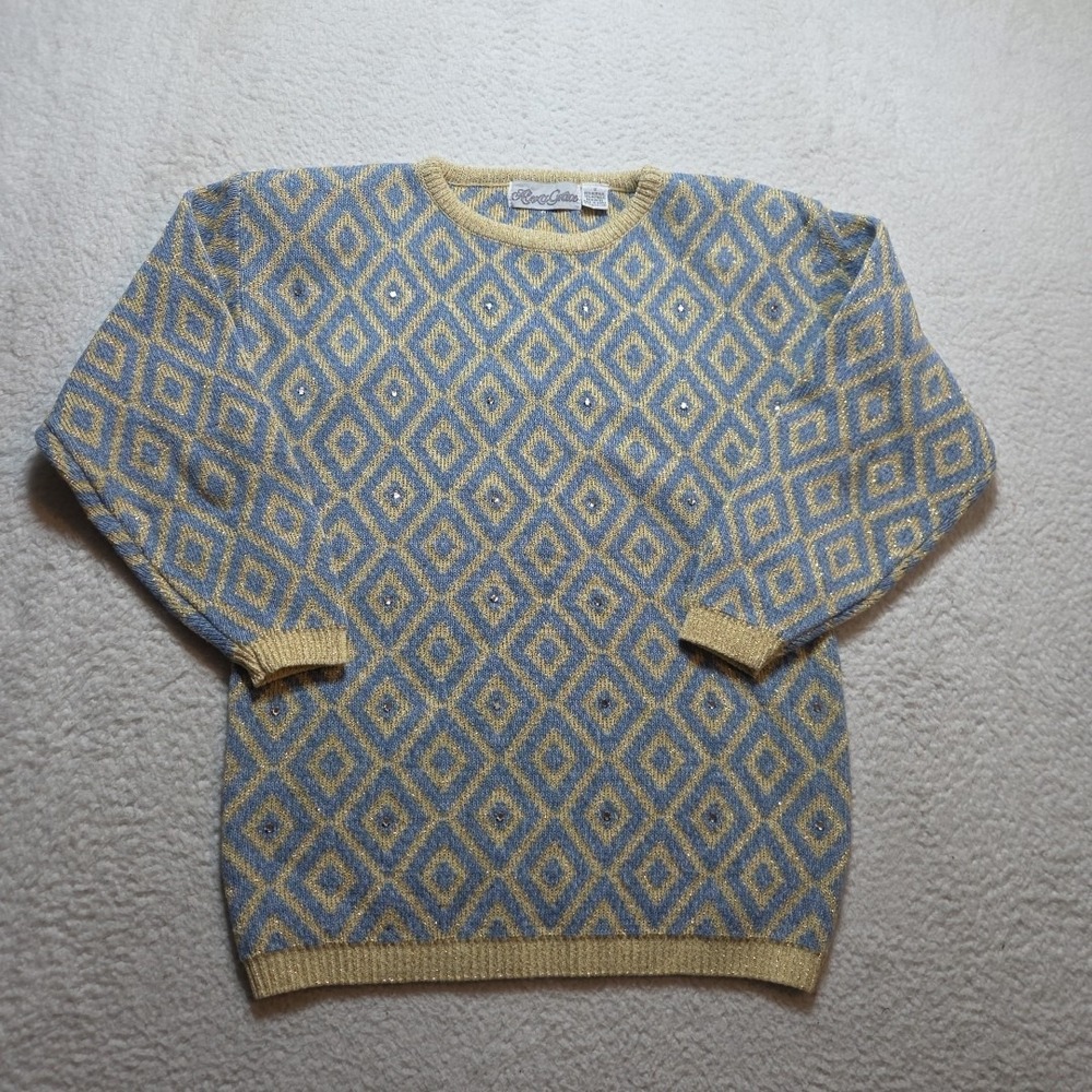 VTG Alexa Grace Sweater Winter Sparkle Shiny Womens Size Small Sparkly Knitted